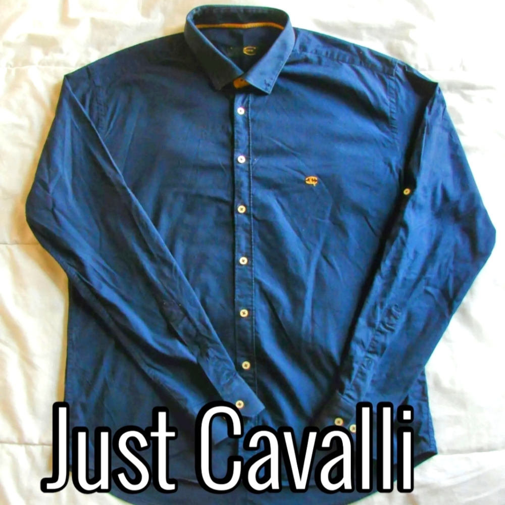 Just Cavalli XL navy blue long sleeve shirt